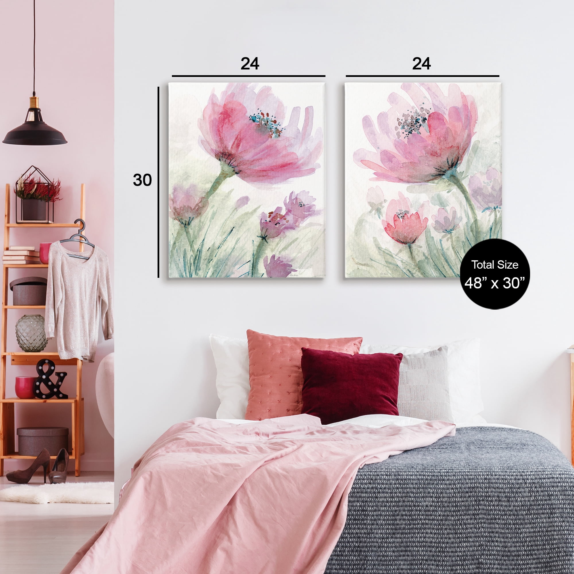 Stupell Industries Speckled Flower Stamens 2 Piece Canvas Wall Art Set, design by Patti Bishop