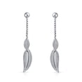 thumbnail image 3 of Bling Jewelry Womens   Style Dangle Earrings Feather Leaf, 3 of 4