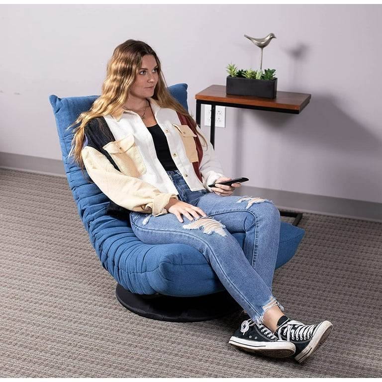 Swivel Floor Chair for Adults or Kids 360 Rotating Gaming Seats Comfy Back Support Foldable Banana Chair Grey