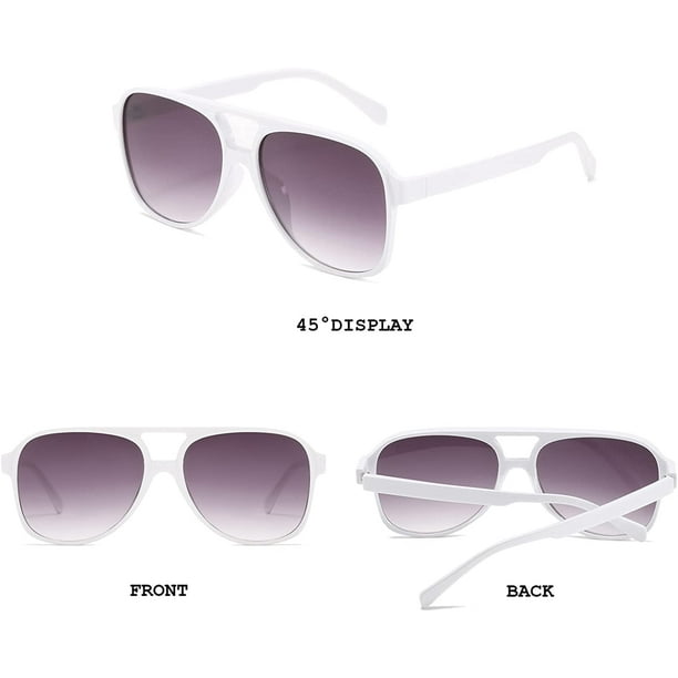 HTOOQ Vintage Aviator Sunglasses for Women Men Retro 70s Glasses Classic  Large Squared Frame UV400 Protection 