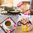thumbnail image 4 of Red and Orange Modern Art Geometric Kitchen Oven Mitt and Pot Holder Sets 4 Pcs for Baking, Cooking and Grilling, Heat Resistant Up To 392 °F, 4 of 7