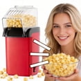thumbnail image 6 of Fresh Pop Popcorn Maker - Oil-Free, Air Popcorn Popper - With Measuring Cup & Recipe Guide - Perfect for Movie Nights - 16 Cups, Red, 6 of 8