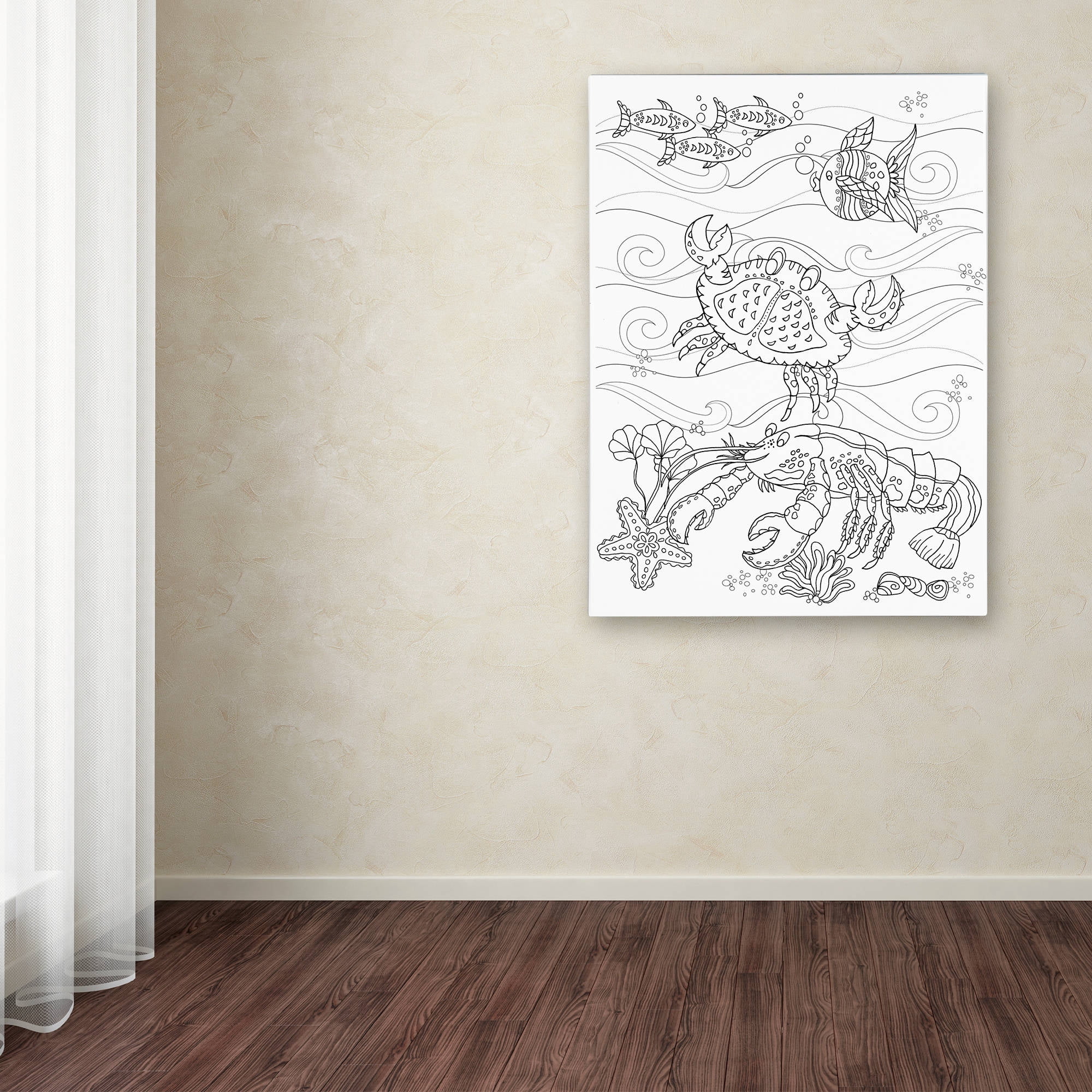 Trademark Fine Art "Crab And Lobster" Canvas Art by Lisa Powell Braun