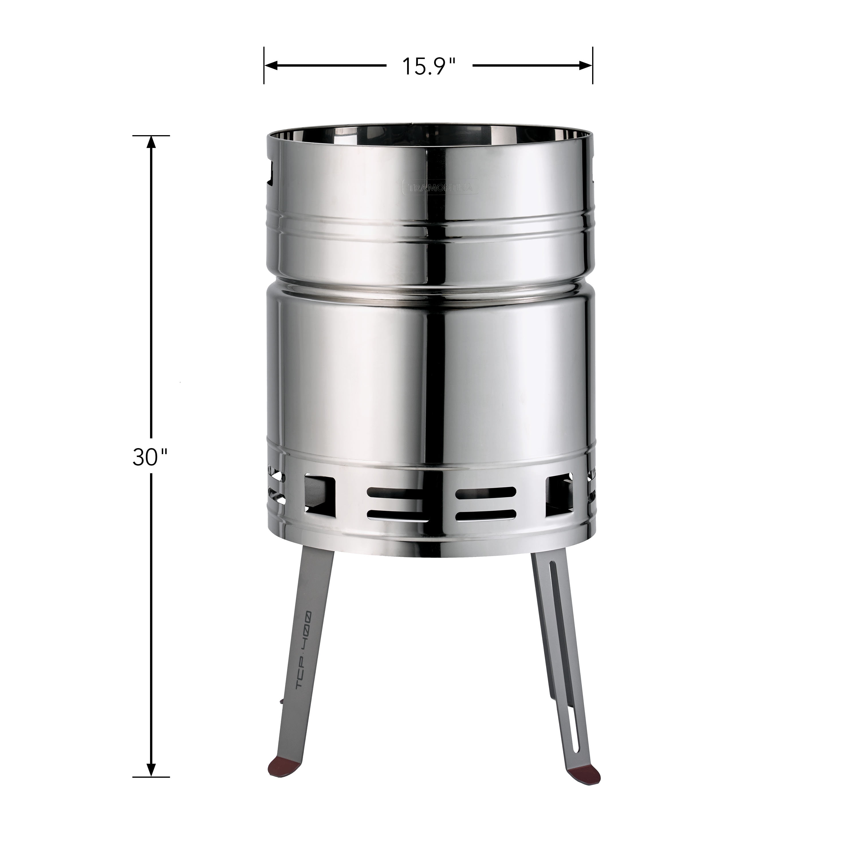 Tramontina 15.5-Inch Stainless Steel Round BBQ Charcoal Grill with Lid