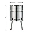 thumbnail image 4 of Tramontina 15.5-Inch Stainless Steel Round BBQ Charcoal Grill with Lid, 4 of 5