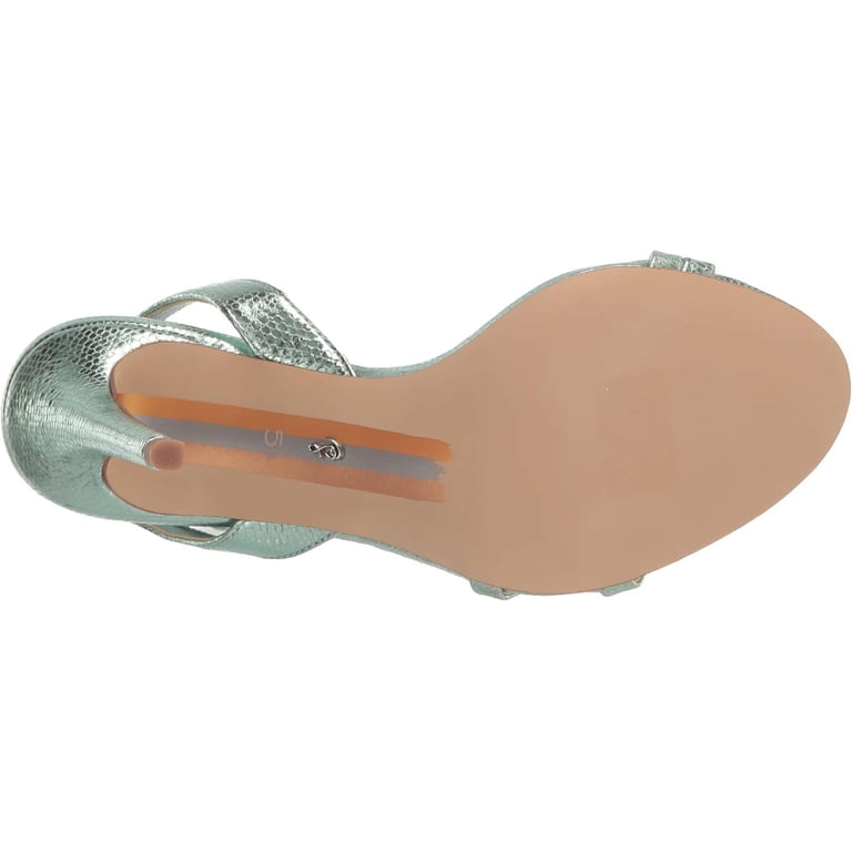 Sam Edelman Women's Gemmie Sea Green Metallic Sandals 7.5M