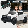 thumbnail image 4 of Kerry Yoo SQ7 Ride on Toys Car, 24V Truck RAM 2500 Rebel Electric Vehicle for Kids, Pickup Truck, 2 Seater, Bed Storage, Remote Control, Safety Belt, Music - White, 4 of 8
