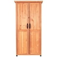 thumbnail image 4 of Leisure Season Farmhouse Wood Vertical Storage Shed in Medium Brown, 4 of 6