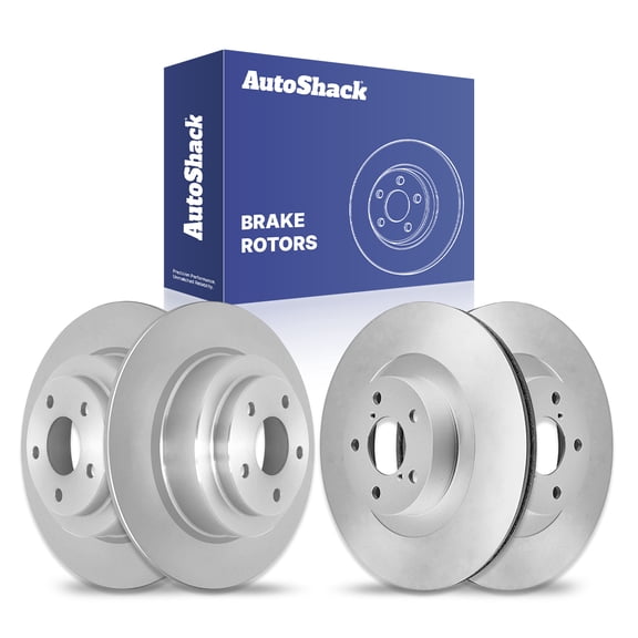 AutoShack Front Vented & Rear Solid Brake Rotors 4-PC Set Replacement for 2004-2006 Subaru Baja