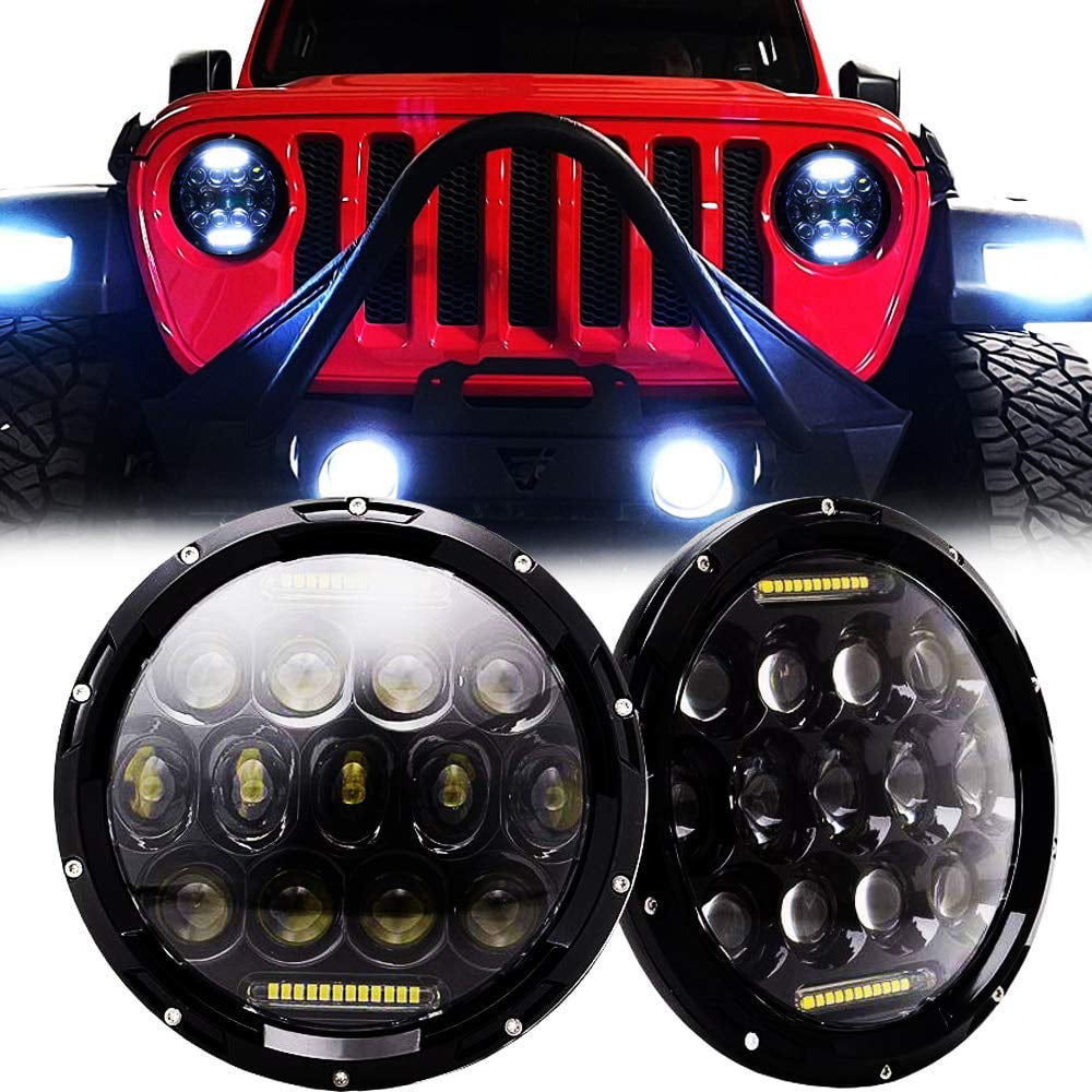 120w G1 LED Headlight with Halo Clear Turn Signal Combo For 07-18 Jeep Wrangler
