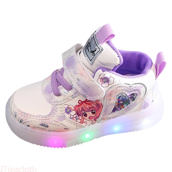 JTieacloth Girls Sneakers Sensor Light Shoes Toddler Casual Shoes Soft Sole Toddler Shoes Running Sports Shoes,Sizes 7 Toddler