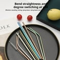 thumbnail image 3 of Wadada Value Pack Metallic Reusable Stainless Steel Straws Combinations, Home Metal Straw Sets with Cleaning Brushes, 2 Straight 2 Bent For Tumblers Beverage Drinks Cocktail, 3 of 5