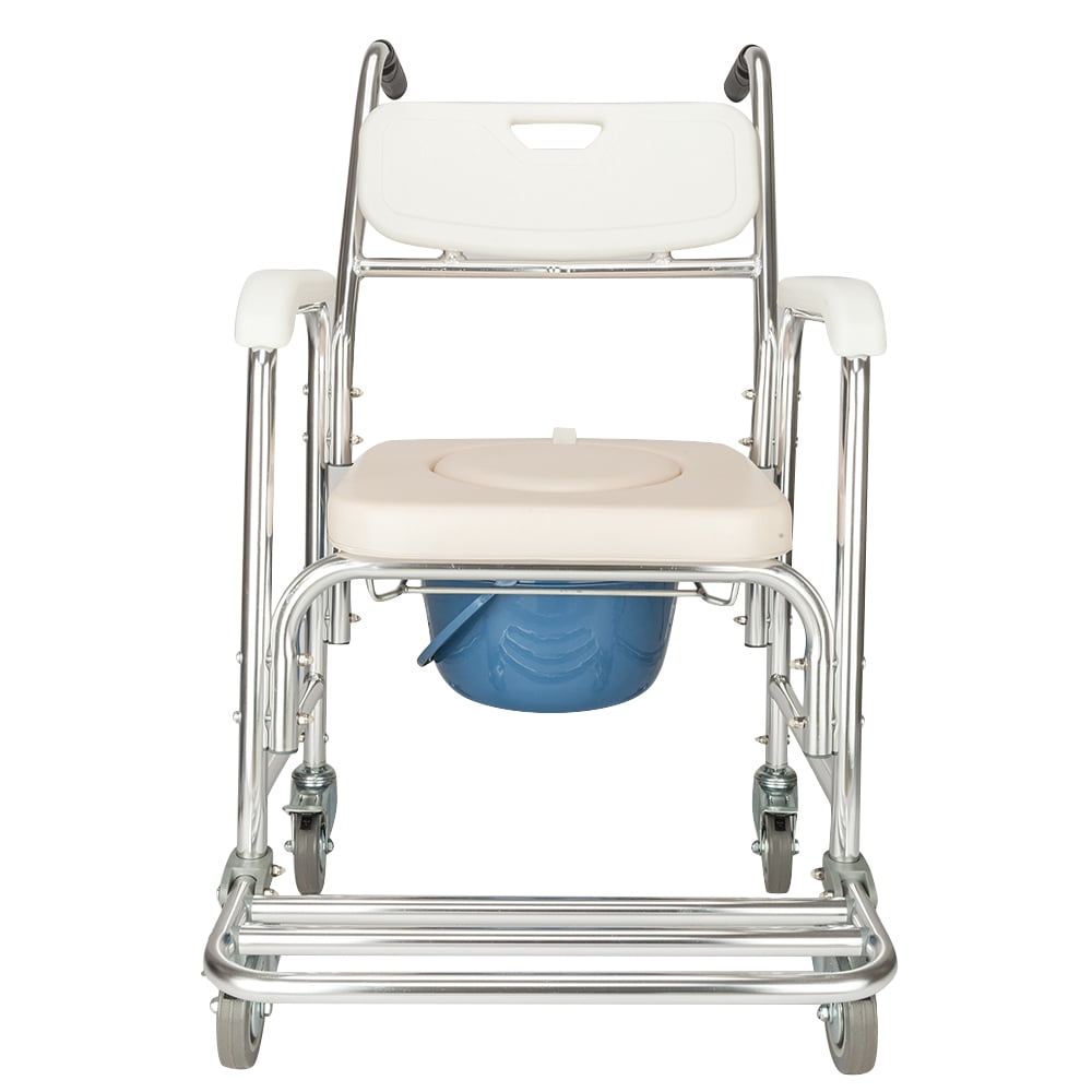 4 in 1 Commode Chair Elder People Disabled People Pregnant Women Bath Chair, White
