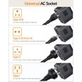 thumbnail image 3 of Adaptador de viaje universal SooPii 7 en 1 con puertos USB C/A negro, 3 of 9