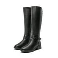 thumbnail image 2 of Generic Women’s Knee High Riding Boots, Side Zipper Fashion Buckle Strap Low Heel Winter Casual Boots, 2 of 3