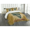thumbnail image 3 of Ambesonne Poster Quilted Bedspread Set 3 Pcs, Grunge Style Vintage, Queen Size, Pale Coffee, 3 of 5