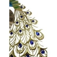 thumbnail image 6 of 35"H Large Peacock Bird Iris Train Colorful Gold Plated Metal Analog Wall Clock, 6 of 7