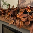 thumbnail image 5 of Iumwxz Faux Magnolia Leaf Garland Fall Home Decor 72-Inch Brown Foliage Ornament for Outdoor Porch and Indoor Mantle Decoration No Shedding Reusable, 5 of 5