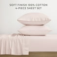 thumbnail image 3 of Noble Linens 4 Piece 100% Cotton Percale Sheet Set in Rose, King, 3 of 13