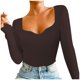 thumbnail image 1 of Gibobby Sudadera con estampado de Navidad para mujer Suéter de punto con cuello en V de color sólido para mujer Suéter de cuello con fondo (Café, L), 1 of 5