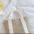 thumbnail image 3 of 3 Bolso simple del verano tejido bolso de paja bolso de mano bolso de hombro para acampar, 3 of 5
