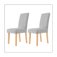 thumbnail image 1 of 2Pcs Chair Covers for Dining Chairs, with Elastic Velvet Dining Chair Covers Chair Slipcovers for Kitchen,Light Grey, 1 of 7