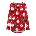 thumbnail image 4 of Pntutb Mujeres Casual Manga Larga Cuello Redondo tops Blusa Suelta Navidad Impreso Camisas Pntutb Pntutb-3752, 4 of 5