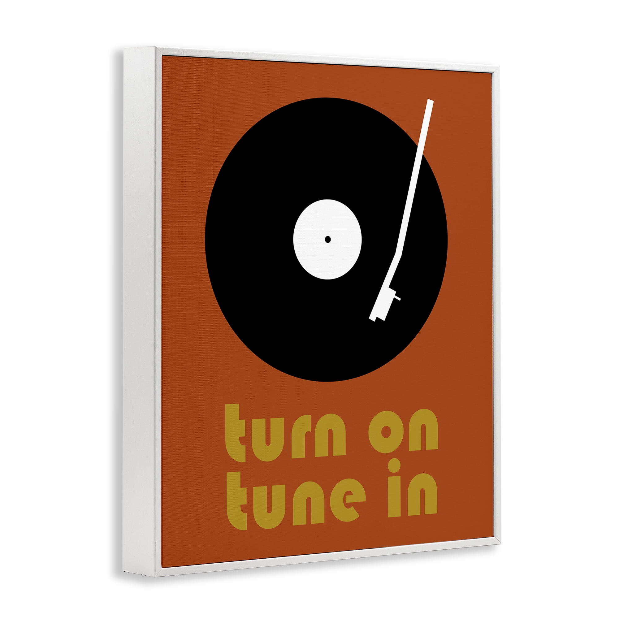 Stupell Industries Turn On Tune In White Framed Giclee Art, design by Tom Quartermaine