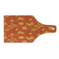 thumbnail image 1 of Orange Cutting Board, Swimming Turtles and Crabs with Seashells Bubbles and Starfish Tropical, Tempered Glass Cutting and Serving Board, Wine Bottle Shape, Burnt Orange Yellow, by Ambesonne, 1 of 1