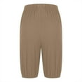thumbnail image 4 of fatyb Knee Length Shorts for Women Elastic Waist Casual Shorts Loose Summer Short Pants with Drawstring, 4 of 6