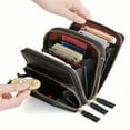 thumbnail image 1 of JUNWELL 1pc Women‘s Large Capacity Zipper Phone Wallet  Fashionable Casual Three-Layer Touchable Clear Screen Window Mobile Phone Bag With Multi-Functional Crossbody Strap  Ideal Gift For, 1 of 7