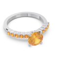 thumbnail image 3 of 2.25 Carat Stunning Round Cut Citrine Gemstone Bridal Ring for her Solid 18K White Gold Size 3 by Diamond-Capitals, 3 of 7