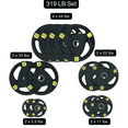 thumbnail image 2 of HAJEX Olympic Rubber Tri-Grip Plates Set 2 inch - 319LB Set - ( 5.5LB, 11LB, 22LB, 33LB, & 44LB), 2 of 6