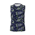 thumbnail image 6 of Lsque Hand Drawn Rockets Print Men's Cotton Blend Sleeveless Muscle Shirts (S-3XL)- Moisture Wicking, Odor Protection, UPF 30+,XX-Large, 6 of 8