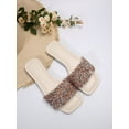 thumbnail image 3 of Women Rhinestone Decor Flat Sandals, Glass Slide Sandals, 3 of 4
