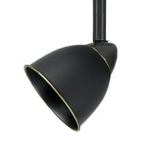 Round Metal Shade Track Light Head and Frame, Dark Bronze- Saltoro Sherpi