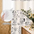 thumbnail image 3 of No Hook Shower Curtain, Vintage Rooster Farmhouse Shower Curtains for Bathroom with See Through Top Window, Grey Farm Animals Waterproof & Washable Bath Curtain Stand Up Stall 36"x72", 3 of 9