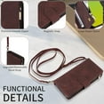 thumbnail image 6 of Wallet Case Compatible with iPhone 15, Premium PU Leather Zipper Flip Folio Wallet Magnetic Snap with Detachable Wrist Strap & Shoulder Strap Built-in Kickstand Protective Case - Coffee, 6 of 6