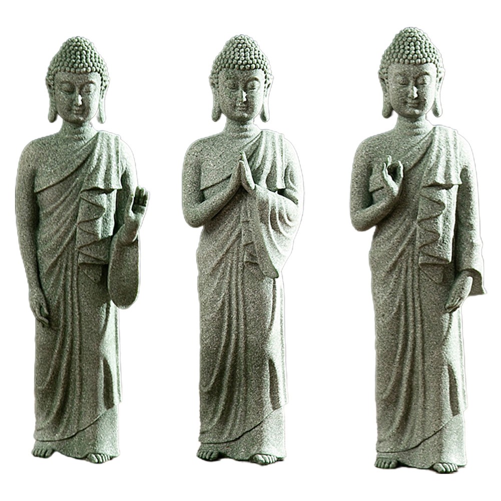 Garten Statue Sitzender Buddha Aus Harz, 23cm - Zen-Deko Für Outdoor & Indoor