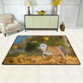 thumbnail image 2 of Dreamtimes Cute Fall Bulldog Area Rug 36x24in Yellow Maple Leaf Non-Slip Floor Carpet Comfort Floor Mats Decor for Indoor Living Dining Room and Bedroom Area, 2 of 7