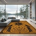 thumbnail image 2 of ODIKA 6'x9' Washable Area Rug Non-Slip, Chair-Friendly, Black Golden Starry Night and Nature Motifs Elegant Celestial with Birds Florals for Dining Room, Under Table, Office Décor, 2 of 7