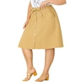 thumbnail image 4 of MODA NOVA Juniors' Plus Size Tie Waist Solid Color A Line Skirts, 4 of 6