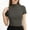 Gray, variant on Uaswgudfs Women's Casual Short Sleeve Mock Neck Tee Top Asymmetric Ruched Solid Plain Color T Shirt Green L
