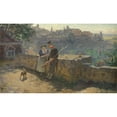 thumbnail image 3 of Robert Pötzelberger 18x12 Black Modern Framed Museum Art Print Titled - Peace in the Country. Schildwache in Entertainment with a Woman Who Wears a Child on Her Arms (1893), 3 of 5
