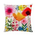 thumbnail image 2 of Funda de almohada Funda de almohada decorativa con estampado de flores primaverales coloridas alrededor de conejo Funda de cojín para decoración del hogar Funda de almohada de lino y algodón de 18.0 x, 2 of 5