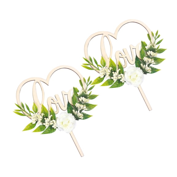 Raindrops MultiColor Love Cake Toppers for Weddings and Celebrations Synthetic Material Decoration 2pcs
