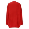 thumbnail image 5 of Cardigan Sweaters for Women Knit Coat with Pockets Solid Color Open Front Top Long Sleeve Oversized Casual Fall Clothes (Red L), 5 of 5