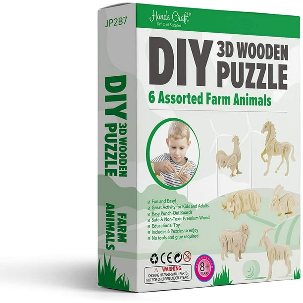 Animal Puzzle Board Jouet Éducatif 3D Puzzle en Bois Lapin pour