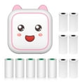 thumbnail image 1 of Riwcyla Thermal Printer Multifunction Portable Sticker Maker Instant Photo Inkless Printing Support BT Connection for Smartphone with 6 Paper Rolls 57mm + 5 Self,Adhesive Paper Rolls Compatible wit, 1 of 6