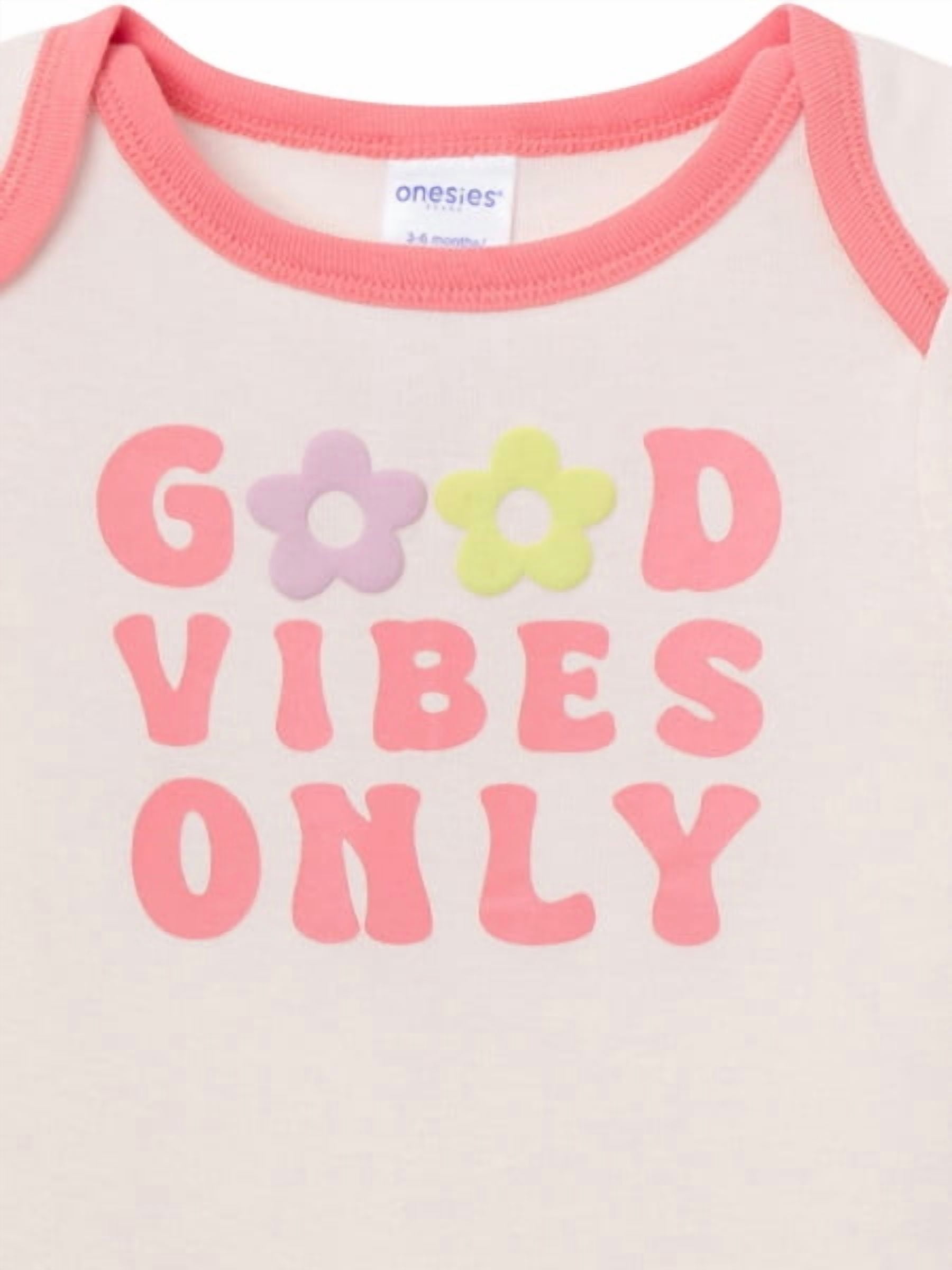 Baby Girl Onesies Brand 3-Pack Footless Pajama Set Sizes (Newborn-24 Months)